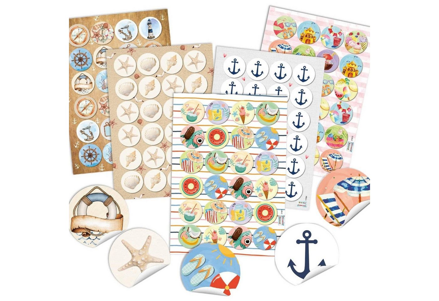 Logbuch-Verlag Aufkleber Aufkleber SET 5 x 24 bunte Sticker - Urlaub Reise maritim sommerlich Bild 4