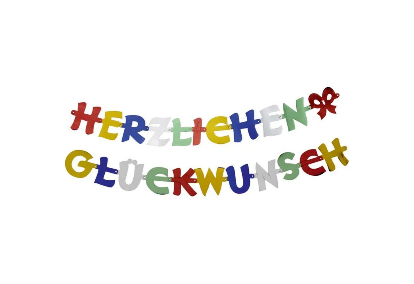 PAPSTAR GmbH Girlande Girlande 'Herzlichen Glückwunsch' 2,5 m, Multicol