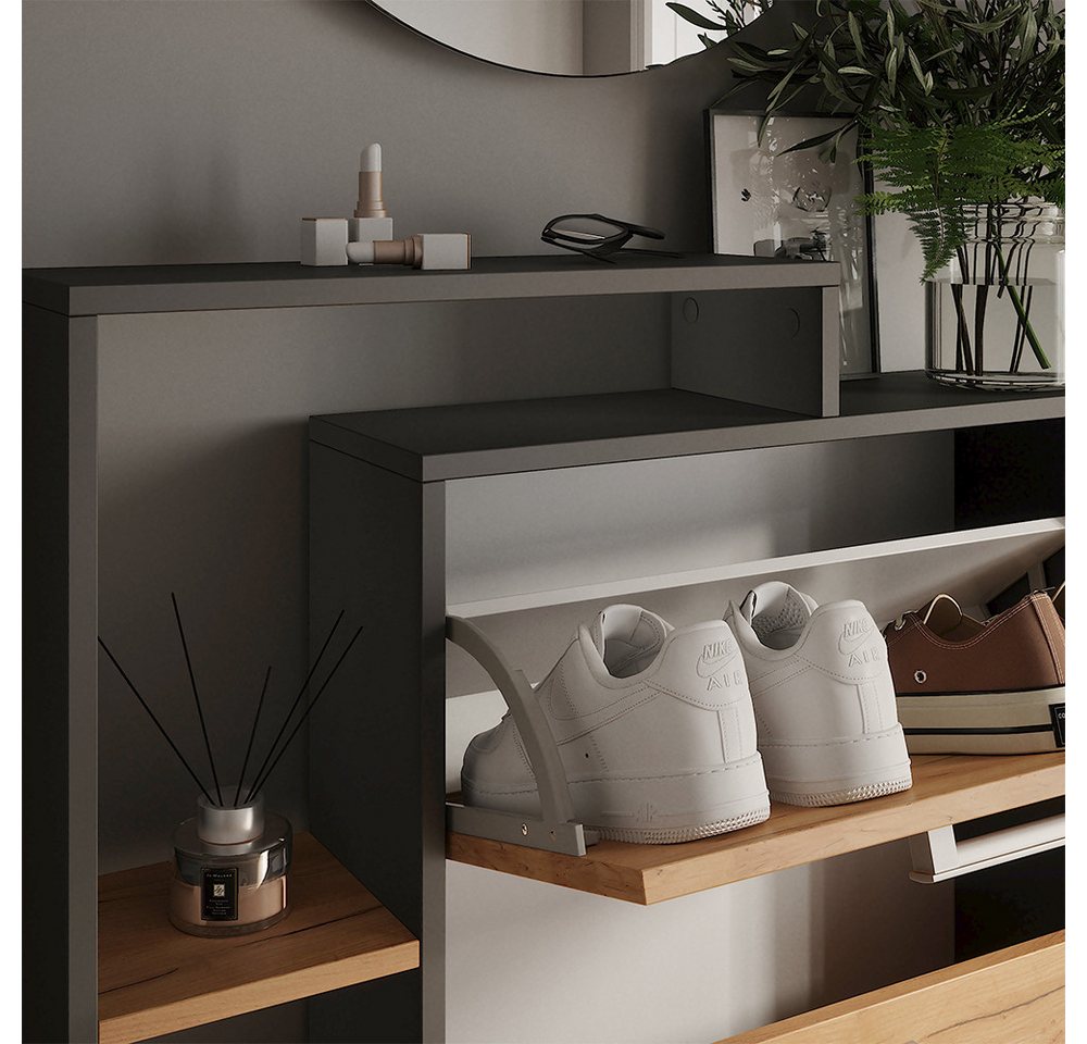 Vicco Schuhkipper Orlando, Goldkraft Eiche/Anthrazit, 80 x 128.3 cm mit 3 Klappfächern (1 St) Bild 5
