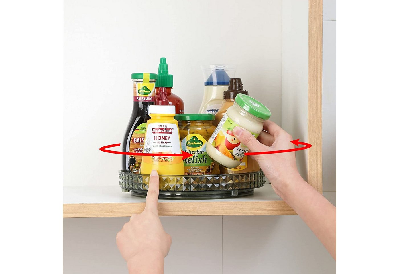 TUWENA Gewürzregal Gewürzregal Drehplatte, Drehbares Organizer für Gewürze, Backzutaten, 1-tlg., Kühlschrank, Küche Bild 2