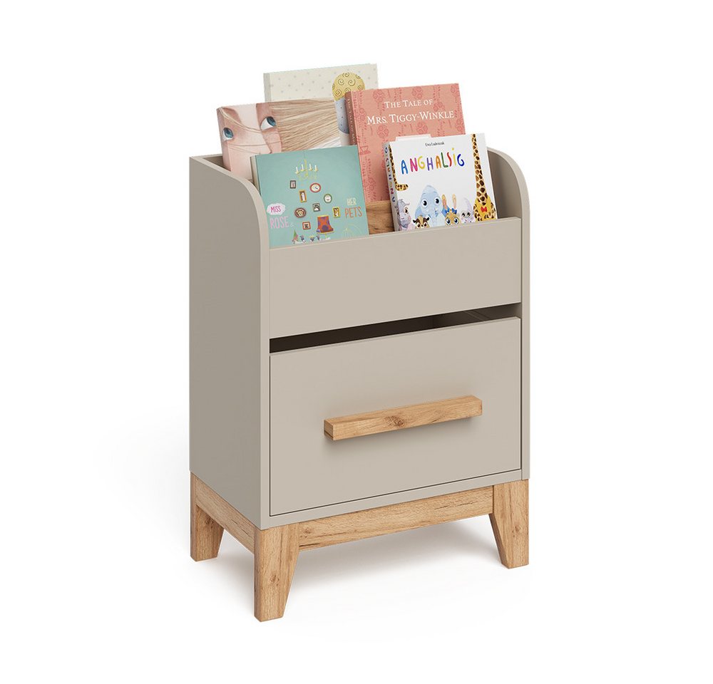 VitaliSpa® Bücherregal Malia, Cashmere/Artisan, 55 x 70 cm mit Schublade