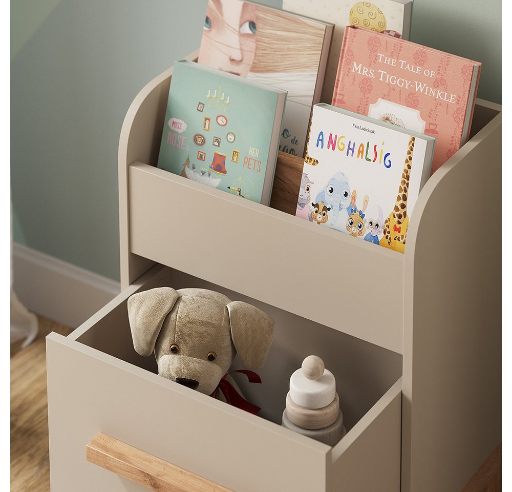 VitaliSpa® Bücherregal Malia, Cashmere/Artisan, 55 x 70 cm mit Schublade Bild 5
