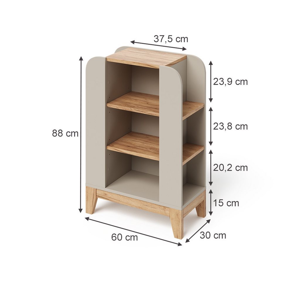 VitaliSpa® Bücherregal Malia, Cashmere/Artisan, 60 x 88 cm mit 9 fächern Bild 5