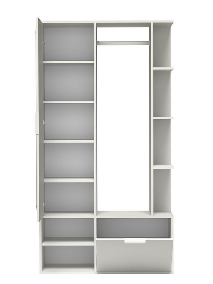 Compleo Garderobenschrank mit Spiegel und mit Kleiderstange ALIS, Verschiedene Farben Bild 2