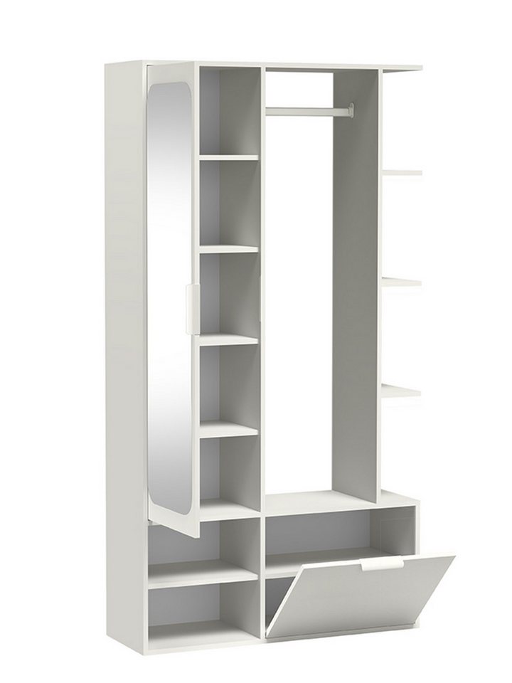 Compleo Garderobenschrank mit Spiegel und mit Kleiderstange ALIS, Verschiedene Farben Bild 4