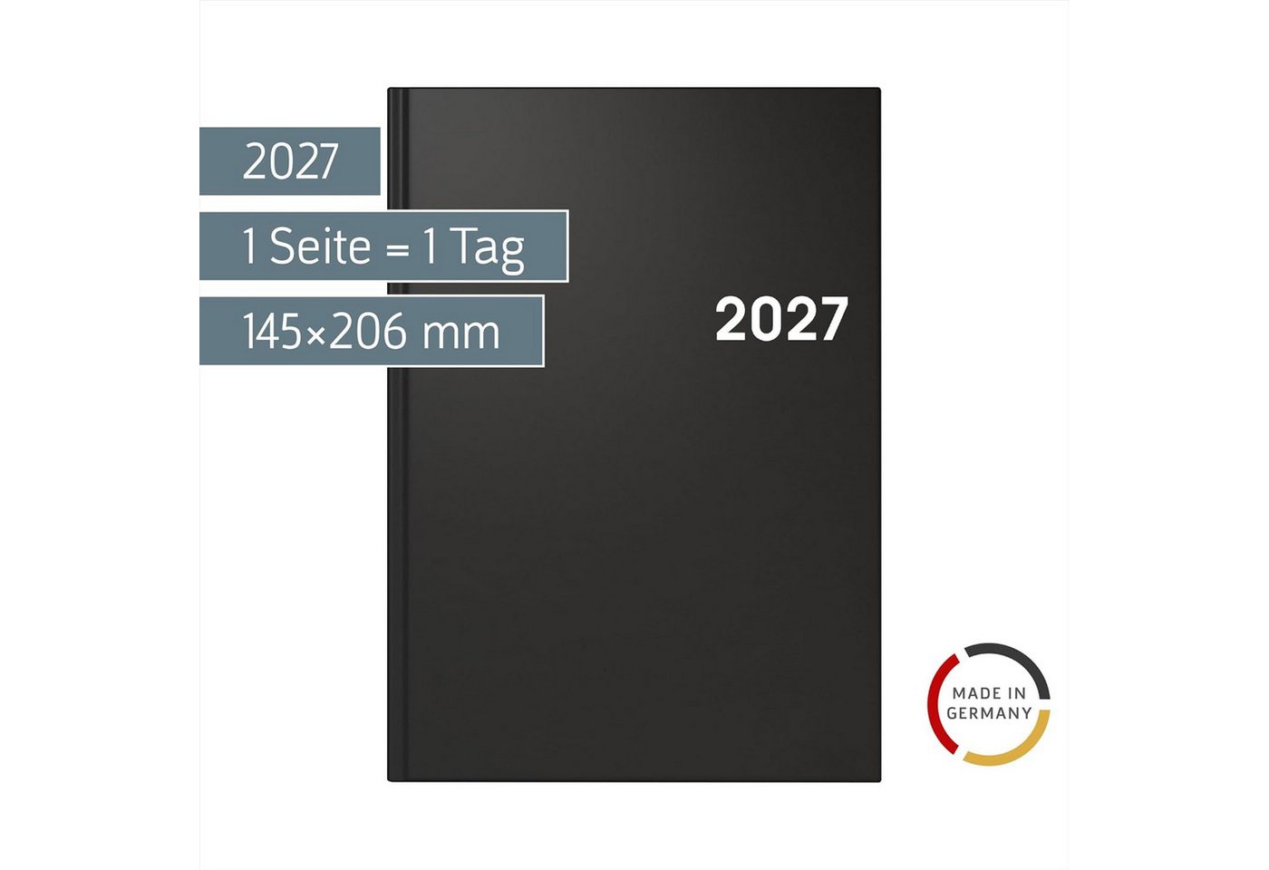 BRUNNEN Buchkalender BRUNNEN Buchkalender Mod. 795 2027, A5, Kunststoff, schwarz