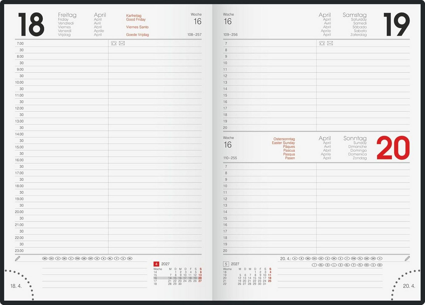 BRUNNEN Buchkalender BRUNNEN Buchkalender Mod. 795 2027, A5, Kunststoff, schwarz Bild 2