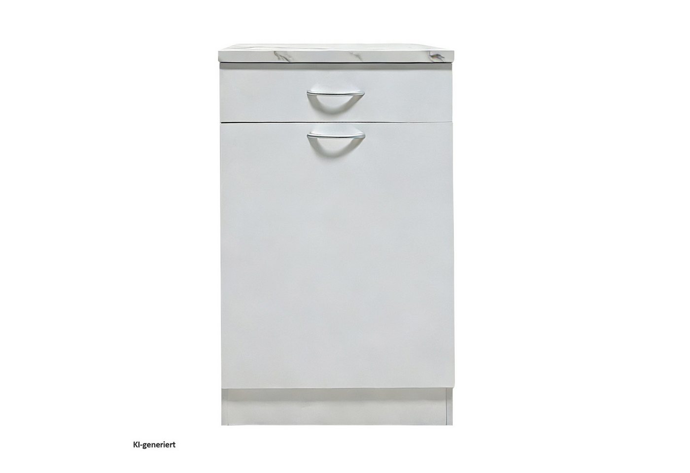 HTI-Living Unterschrank Küchenunterschrank Jenna Weiß 50 cm (1 Stück, 1-St., 1 Küchenunterschrank) Modular erweiterbar, modernes Design, Arbeitsplatte Marmoroptik Bild 2