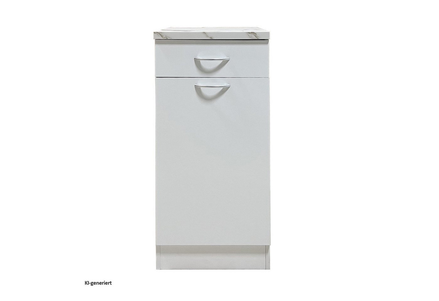 HTI-Living Unterschrank Küchenunterschrank Jenna Weiß 40 cm (1 Stück, 1-St., 1 Küchenunterschrank) Modular erweiterbar, modernes Design, Arbeitsplatte Marmoroptik Bild 2