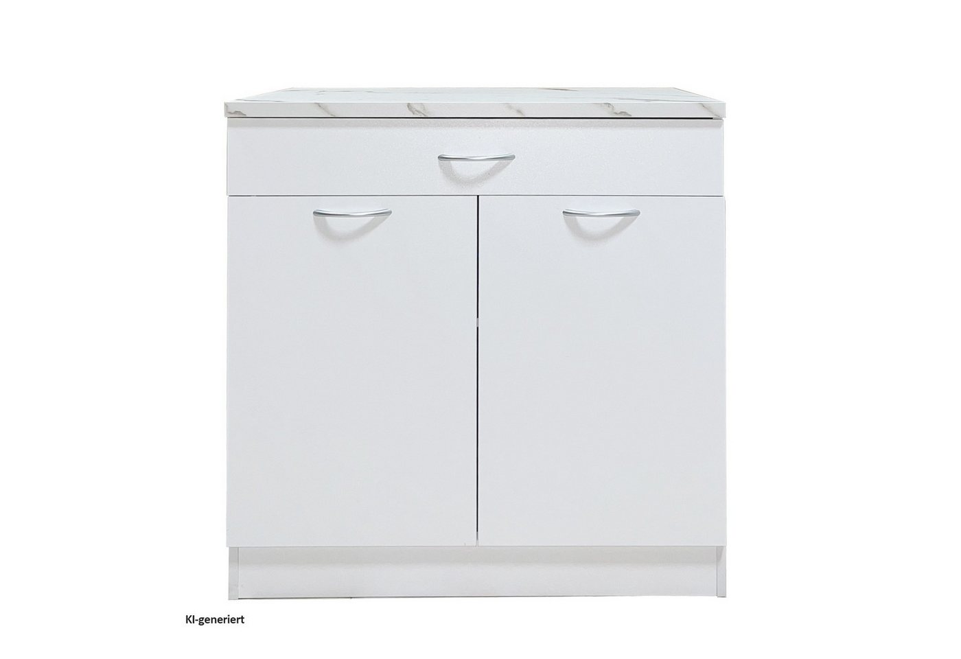 HTI-Living Unterschrank Küchenunterschrank Jenna Weiß 80 cm mit Schublade (1 Stück, 1-St., 1 Küchenunterschrank) Modular erweiterbar, modernes Design, Arbeitsplatte Marmoroptik Bild 2