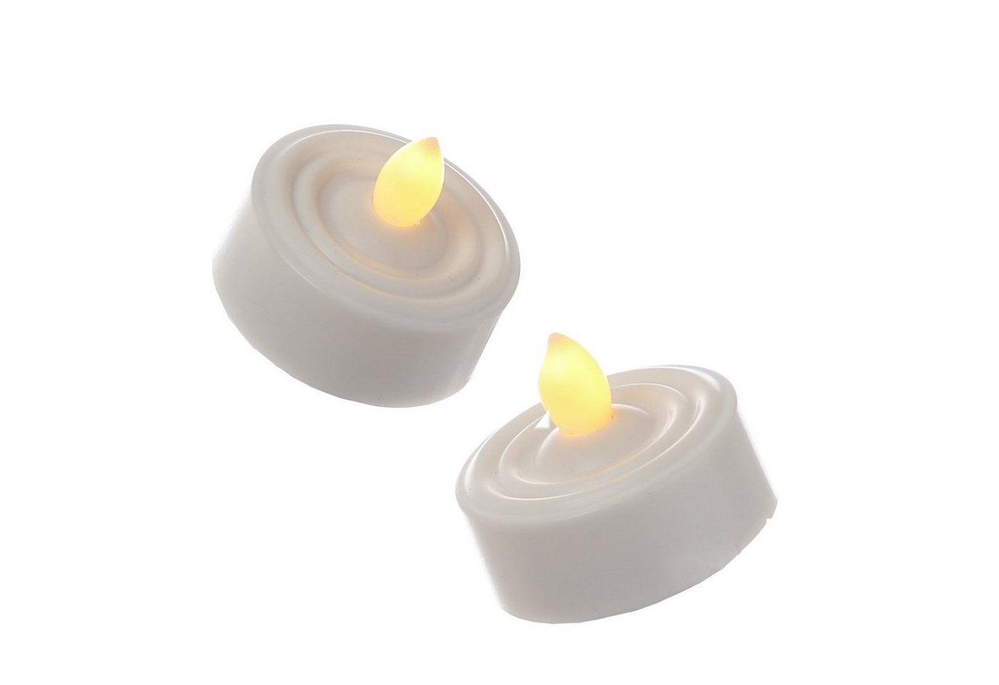 MARELIDA LED-Teelicht LED Teelichter flackernd flammenlos mit Batterien Timer D: 3,6cm 2St., LED Classic, warmweiß (2100K bis 3000K)