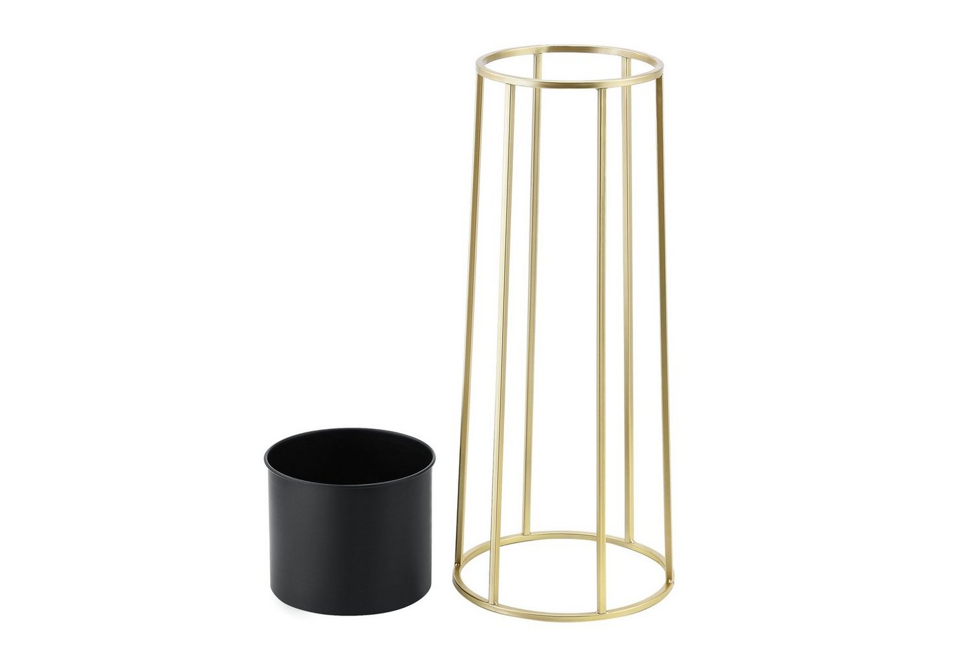en.casa Blumenständer (Set, 2er), »Macon« Blumenkübel Pflanzenständer Pflanztopf Metall schwarz/gold Bild 5