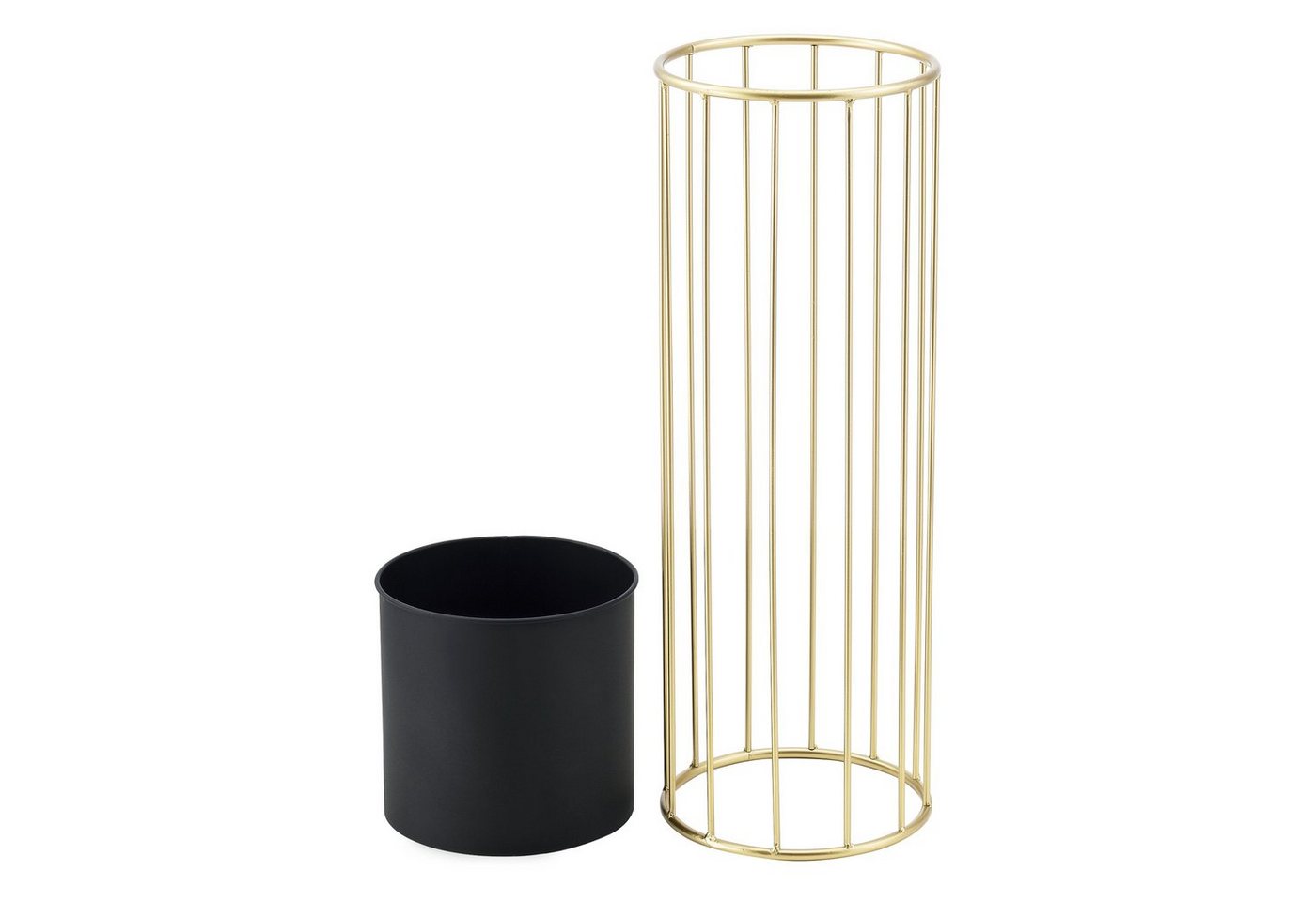 en.casa Blumenständer (Set, 2er), »Mortsel« Pflanzenständer 2er Set Metall Schwarz/Goldfarben Bild 2