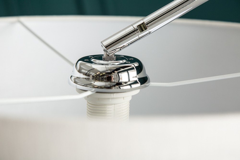 riess-ambiente Bogenlampe LOUNGE DEAL 170-200cm weiß / silber, Ein-/Ausschalter, ohne Leuchtmittel, Wohnzimmer · Metall · Leinen · Marmor · Modern