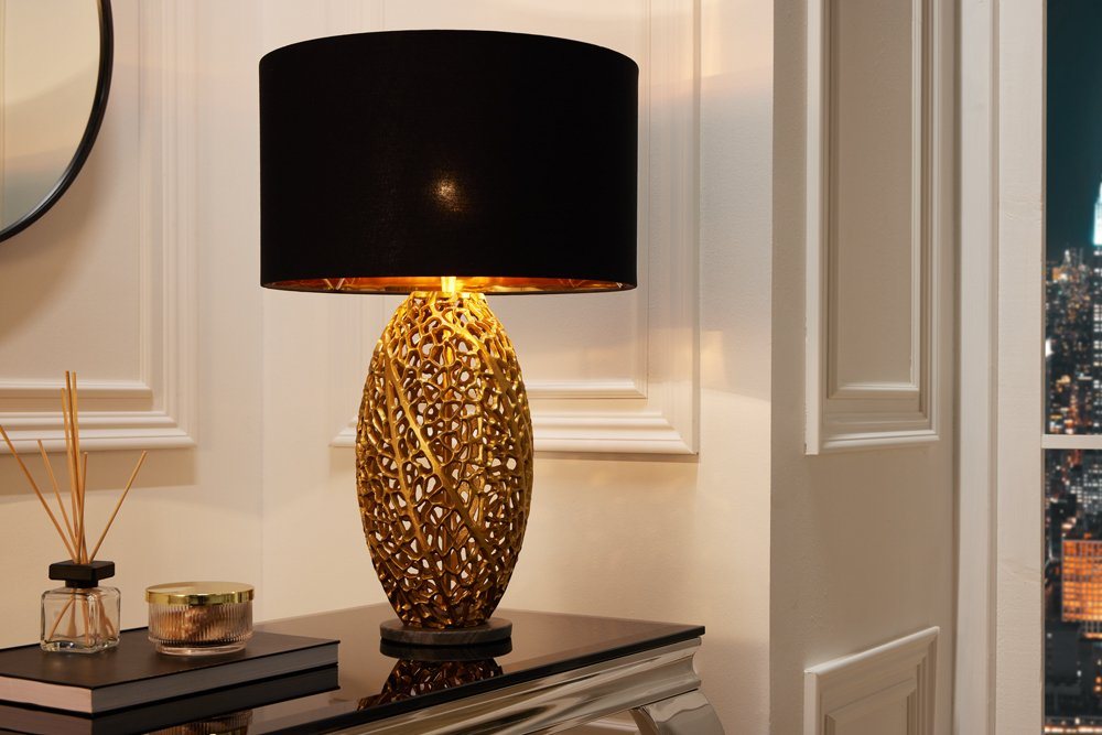 riess-ambiente Tischleuchte ABSTRACT LEAF gold / schwarz, Ein-/Ausschalter, ohne Leuchtmittel, Wohnzimmer · Stoff · Metall · Flur · Modern Design Bild 5