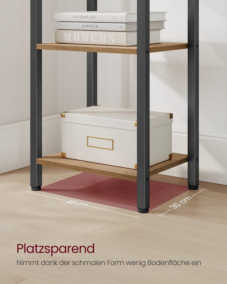 VASAGLE Bücherregal Standregal, Lagerregal, 6 Ebenen, Bücherregal, Stahlrahmen Bild 3