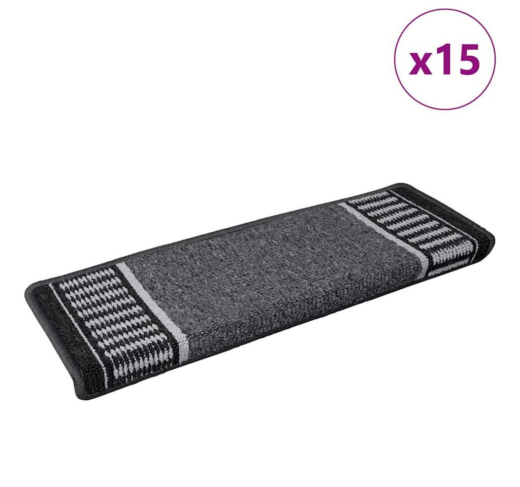 vidaXL Stufenmatte Selbstklebende Treppenschoner 15 stk. 65 x 21 x 4 cm Non-Slip, Rechteckig, Höhe: 4 mm Bild 2