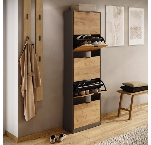 Vicco Schuhkipper Gizmo, Goldkraft Eiche/Anthrazit, 59 x 181.1 cm mit 5 Fächern (1 St)
