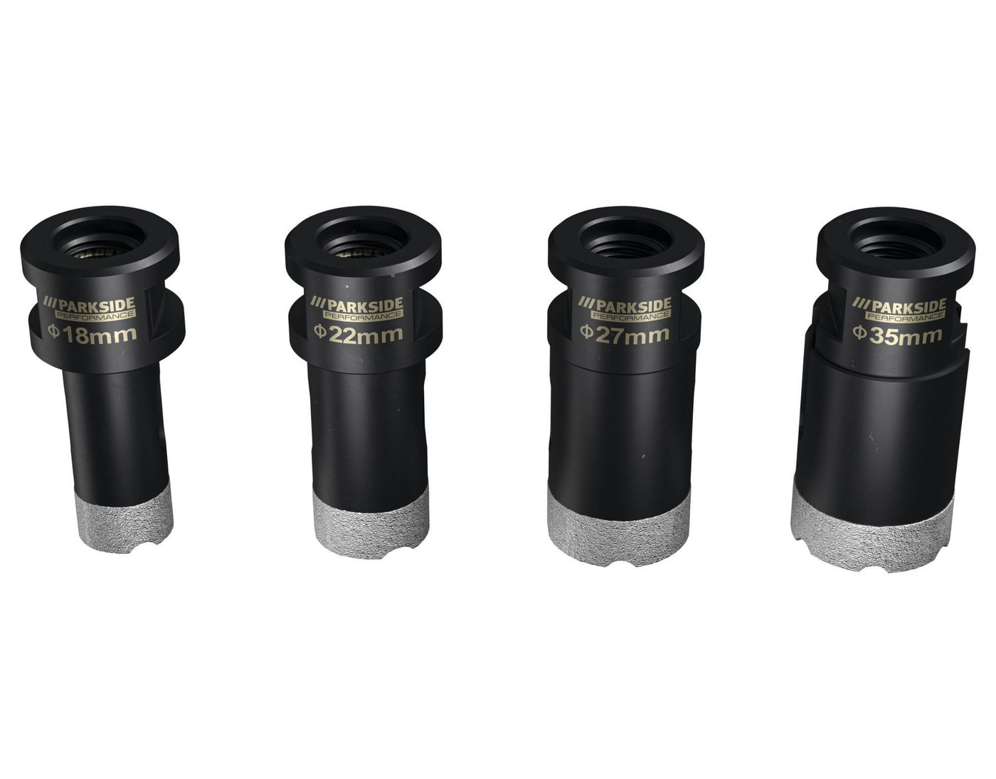 Parkside Bohrkrone PERFORMANCE Diamant-Bohrkronen PDBK 3 A1 Set 4-tlg M14 Fliesen, Ø 22 mm, Set, 4-teiliges Diamant-Bohrkronen-Set für Fliesen, M14 Aufnahme Bild 2
