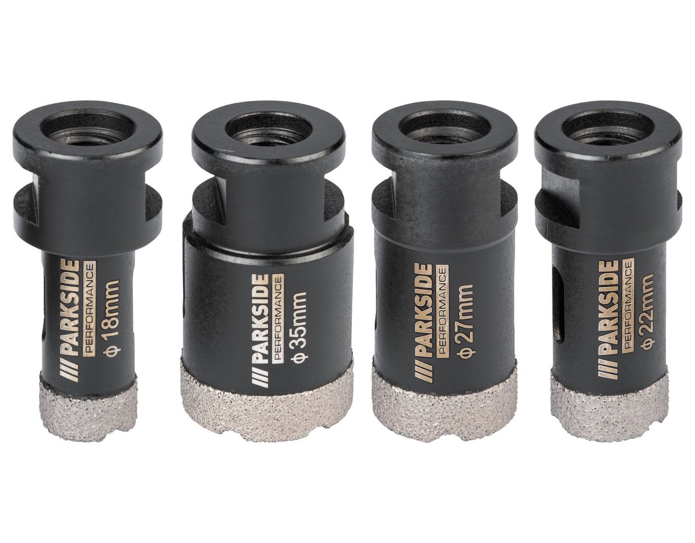 Parkside Bohrkrone PERFORMANCE Diamant-Bohrkronen PDBK 3 A1 Set 4-tlg M14 Fliesen, Ø 22 mm, Set, 4-teiliges Diamant-Bohrkronen-Set für Fliesen, M14 Aufnahme Bild 3