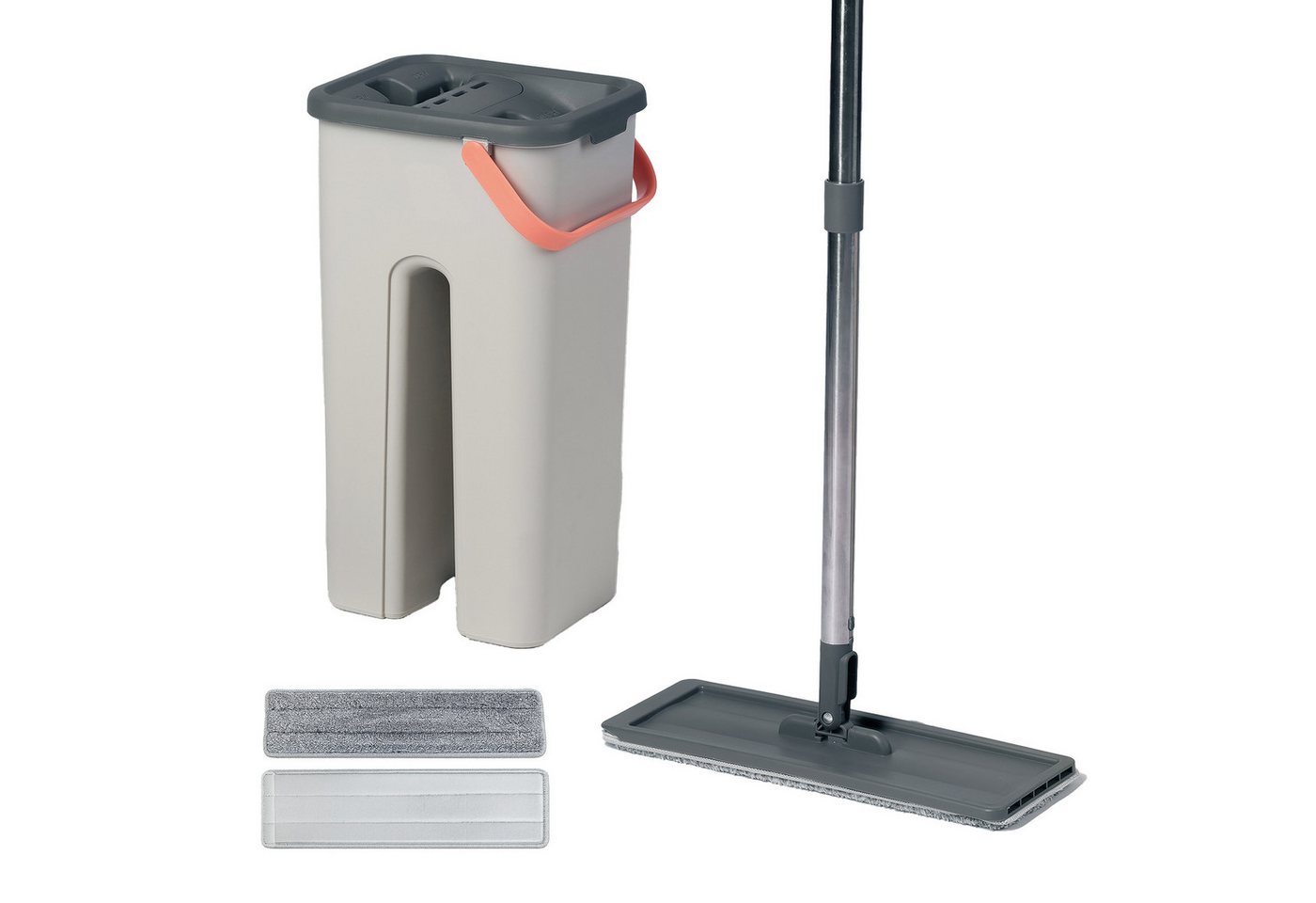 relaxdays Wischmopp-Set Flachmopp Set 2-Kammern
