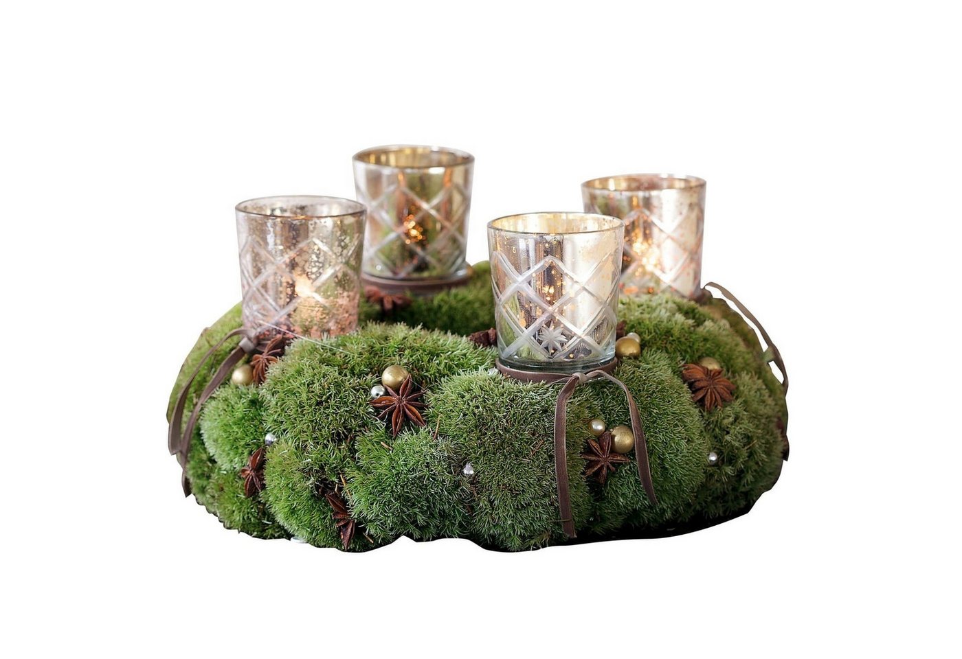 Mirabeau Adventskranz Steckwindlicht 4er Set Clara antiksilber Bild 2