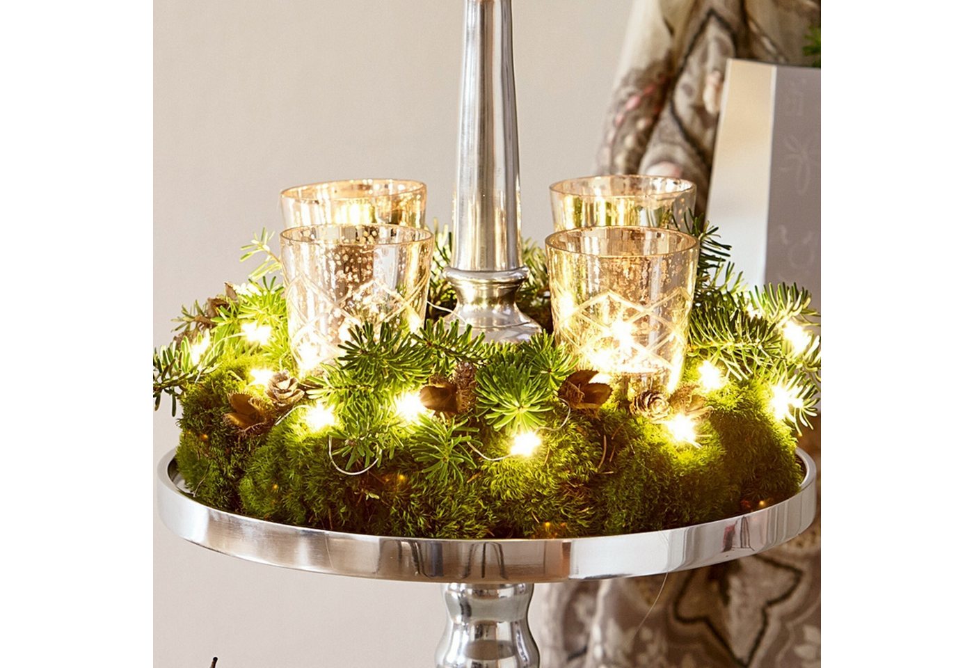 Mirabeau Adventskranz Steckwindlicht 4er Set Clara antiksilber Bild 4