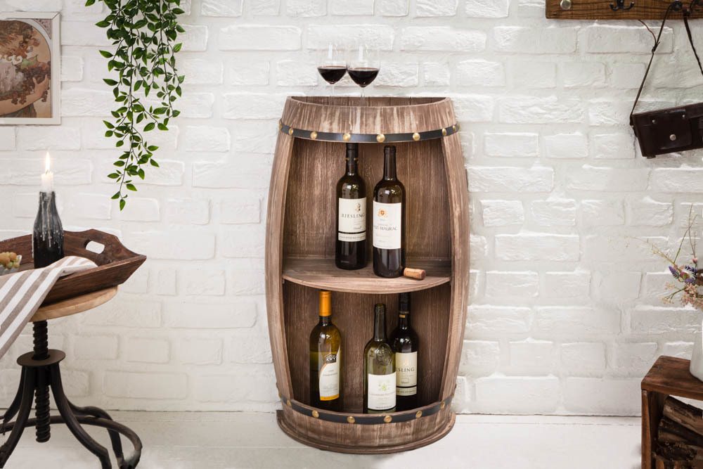 riess-ambiente Weinregal BODEGA 79cm natur, Einzelartikel 1-tlg., Holz · Flaschenregal · Shabby Chic · Weinfass · Pinie Bild 2