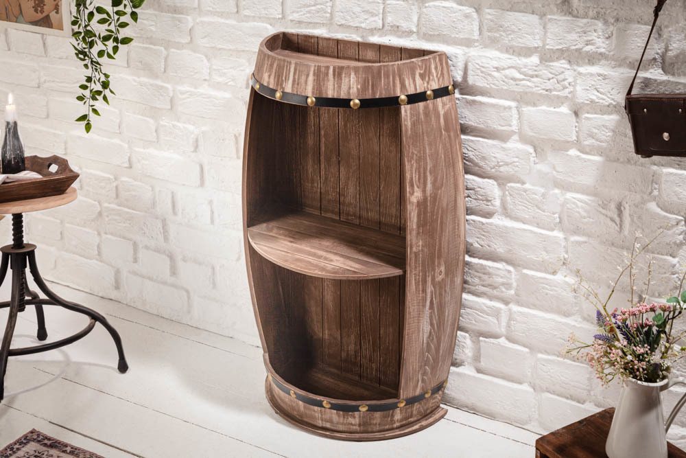 riess-ambiente Weinregal BODEGA 79cm natur, Einzelartikel 1-tlg., Holz · Flaschenregal · Shabby Chic · Weinfass · Pinie Bild 4