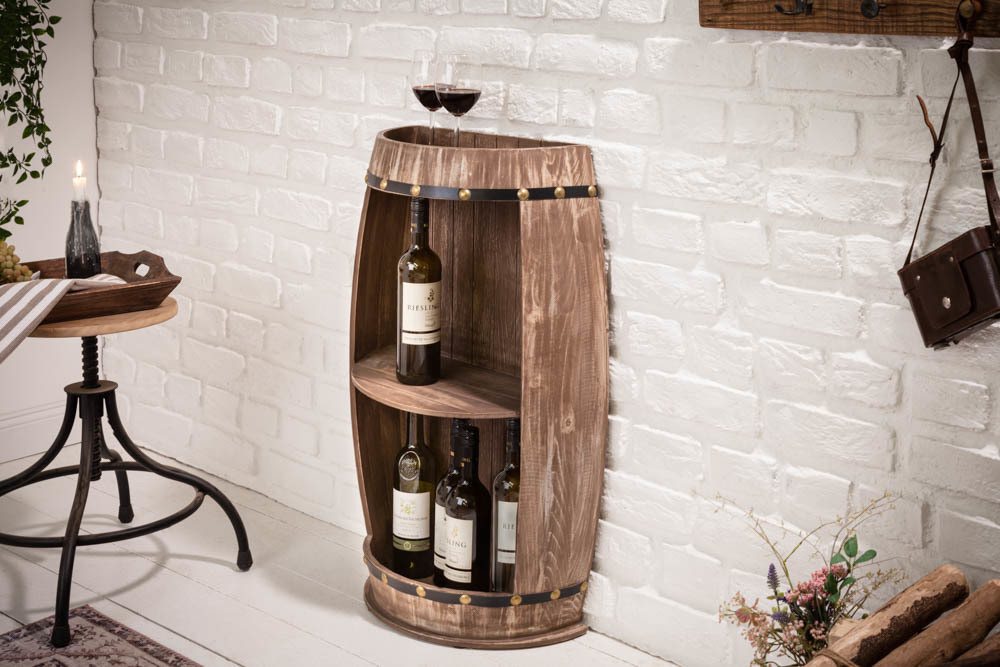 riess-ambiente Weinregal BODEGA 79cm natur, Einzelartikel 1-tlg., Holz · Flaschenregal · Shabby Chic · Weinfass · Pinie Bild 5