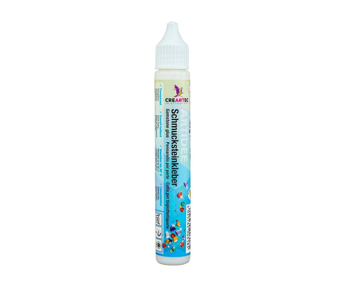CREARTEC Klebstoff Schmucksteinkleber - 40g - zum Verkleben von Schmucksteinen und mehr, für Kleidung, Accessoires und Dekorationsprojekte - Made in Germany