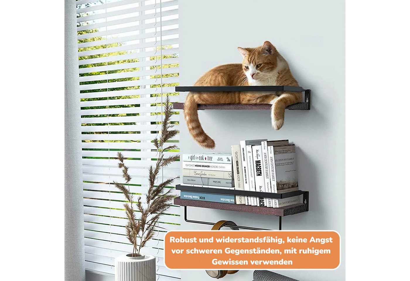 BlingBin Wandregal 2 Stück Schweberegal mit Handtuchhalter, Wandboard für Badezimmer, 4er Set 4-tlg., Wand Regalbrett für Badezimmer, Schlafzimmer, Wohnzimmer, Küche Bild 3