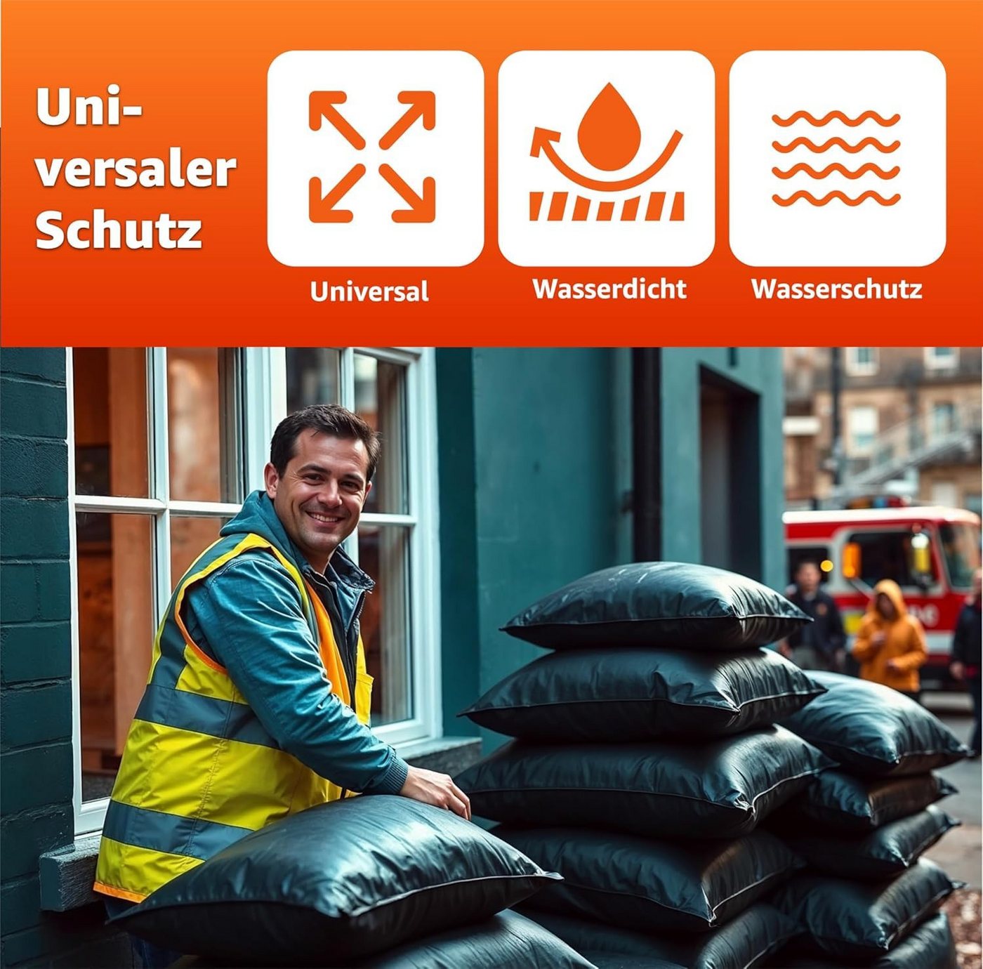 Praktikraft Sandsack 10x Sandsack 40x60 cm zum Wasserschutz bei Hochwasser, Hochwasserschutz Bild 4