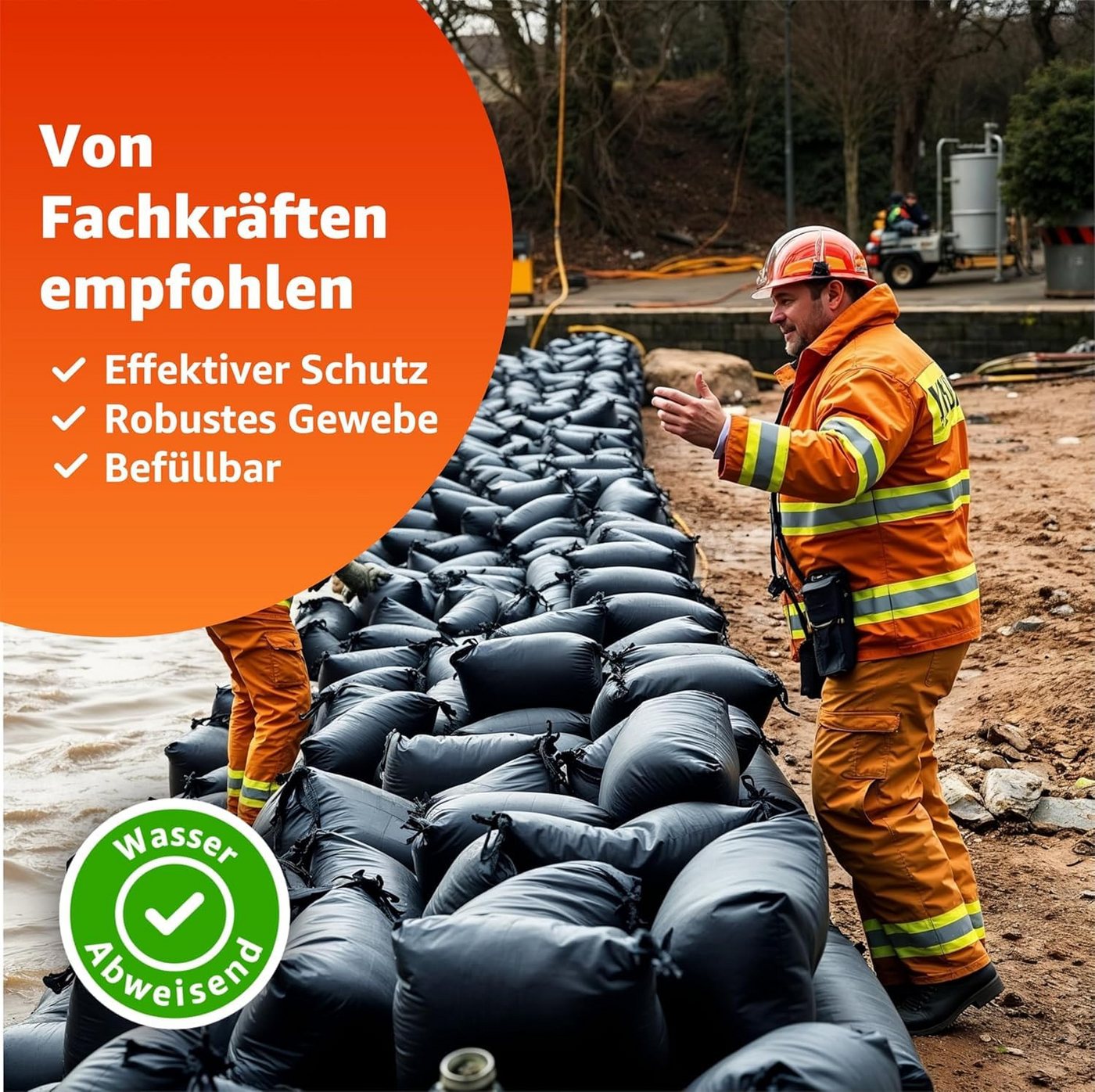 Praktikraft Sandsack 10x Sandsack 40x60 cm zum Wasserschutz bei Hochwasser, Hochwasserschutz Bild 5