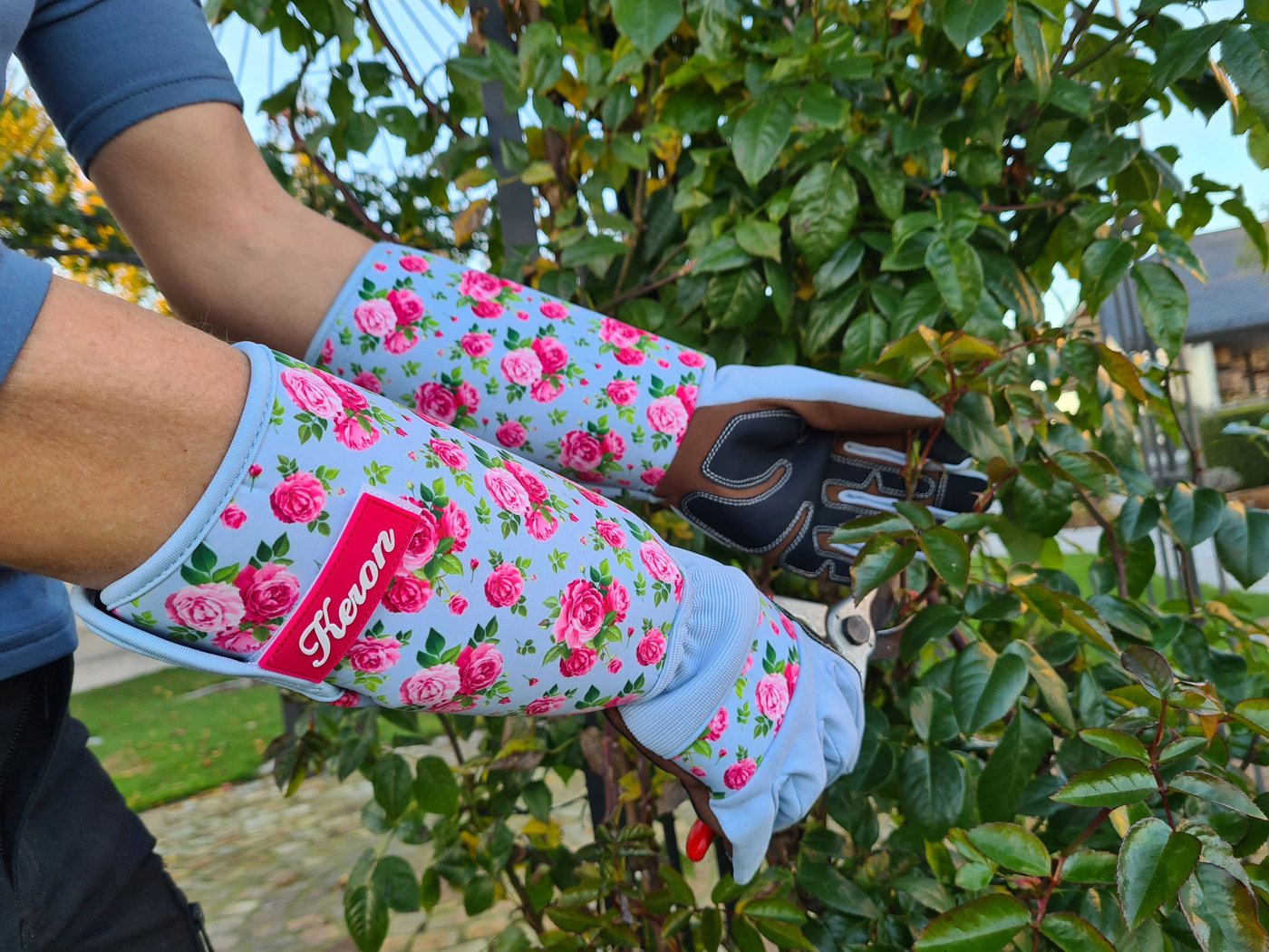 Keron Gartenhandschuhe 2 Paar Rosenhandschuh Gr. 8/M Rose Garden, lange Stulpe (2, Paar) Gartenarbeit, Schutz vor Dornen, Stacheln Bild 3
