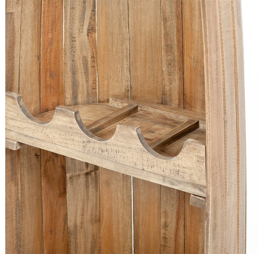 LebensWohnArt Weinregal Massivholz Weinregal VINO 150cm Antik-Natural Mahagony Bootsregal