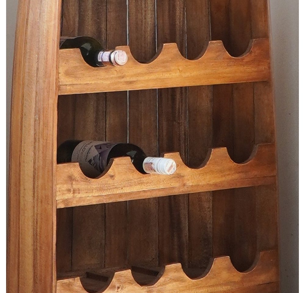 LebensWohnArt Weinregal Massivholz Weinregal VINO 150cm Antik-Natural Mahagony Bootsregal Bild 5