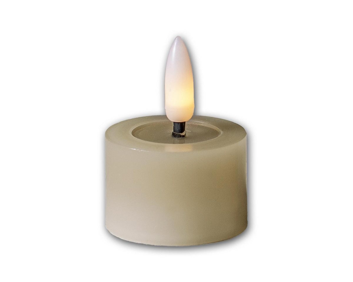 STAR TRADING LED-Kerze LED Teelicht FLAMME FLOW M beige Timer 2er Set