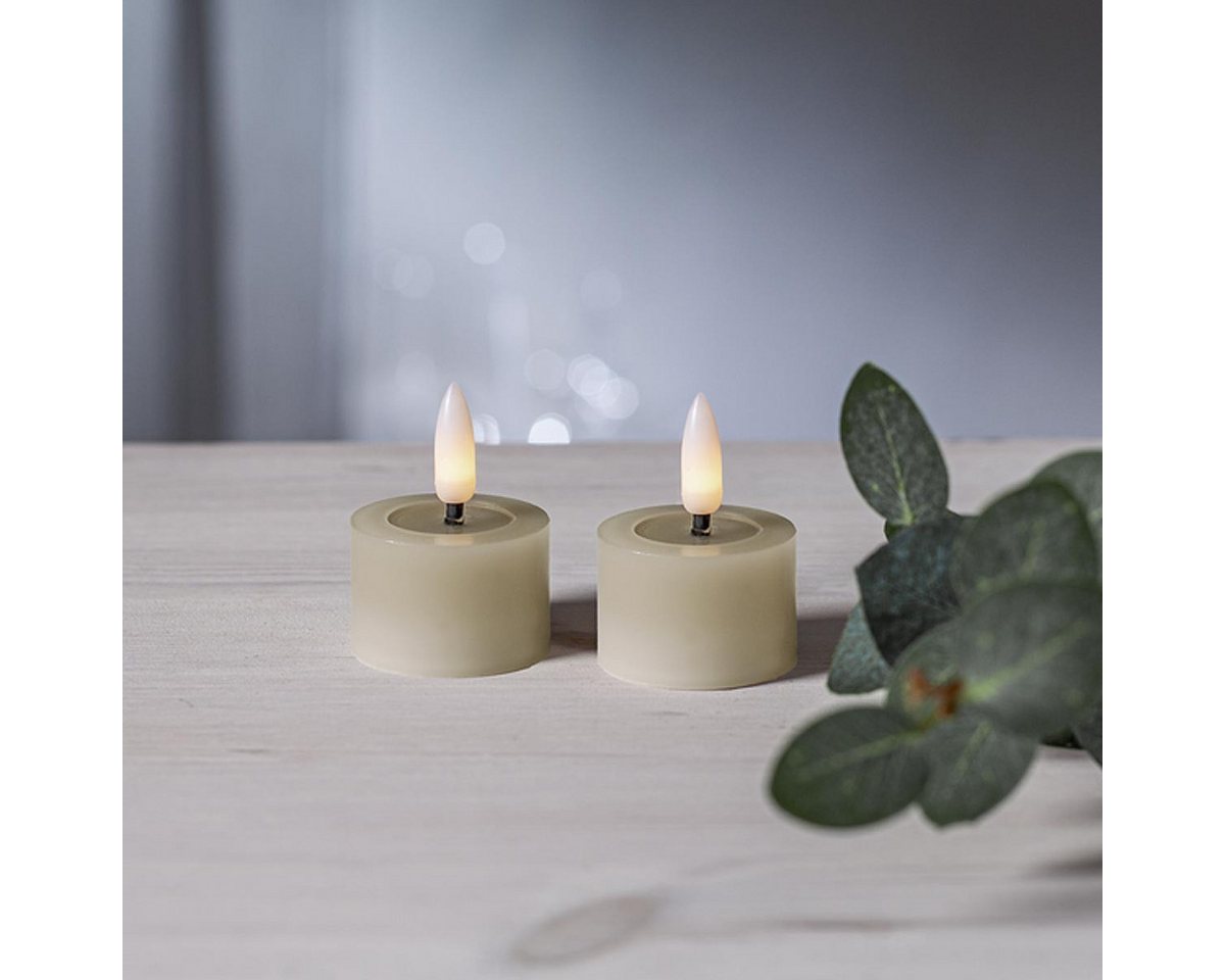 STAR TRADING LED-Kerze LED Teelicht FLAMME FLOW M beige Timer 2er Set Bild 4