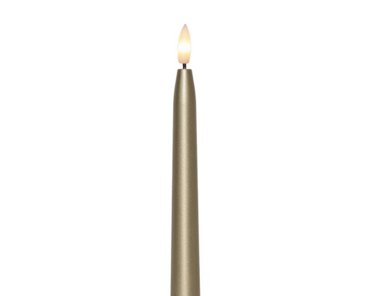 STAR TRADING LED-Kerze LED Stabkerzen "FLAMME METAL" 2er Set gold 28,5cm, warmweiß Bild 2