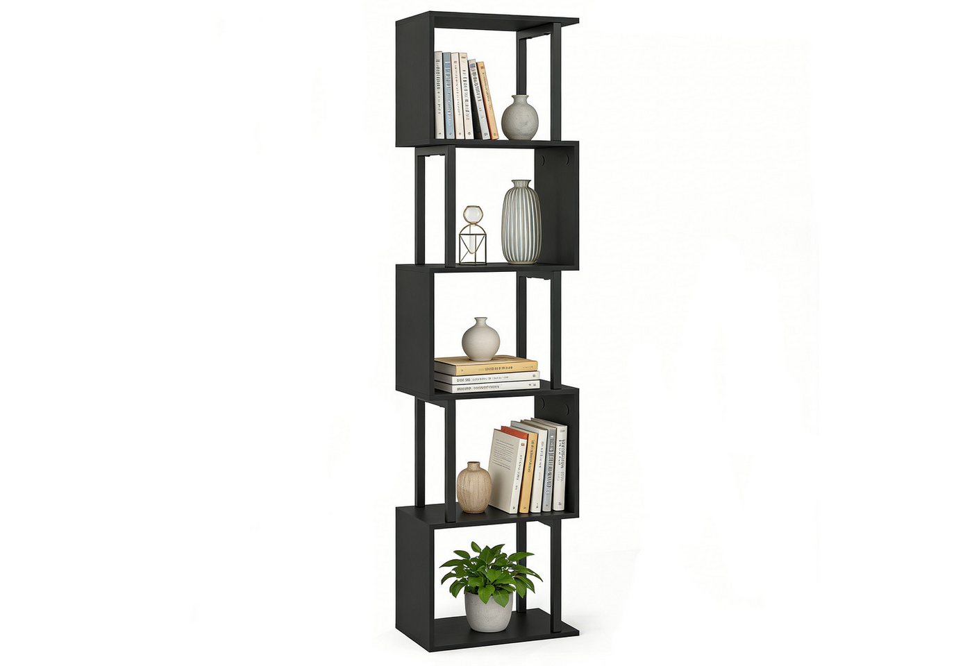 KOMFOTTEU Bücherregal, 5-stufiges Standregal Aufbewahrungsregal