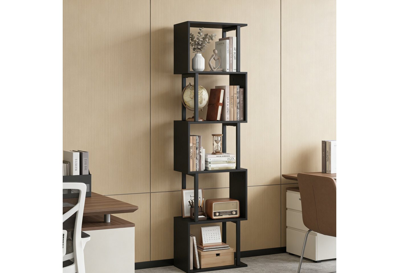 KOMFOTTEU Bücherregal, 5-stufiges Standregal Aufbewahrungsregal Bild 2