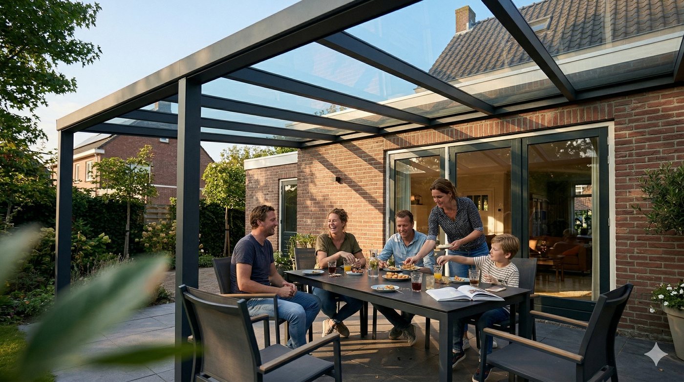 Terrasse2000 Terrassendach Terrassenüberdachung Salzburg Aluminium mit Stegplatten, BxT: 306x250 cm