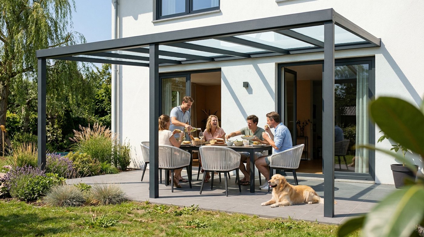 Terrasse2000 Terrassendach Terrassenüberdachung Salzburg Aluminium mit Stegplatten, BxT: 306x250 cm Bild 5