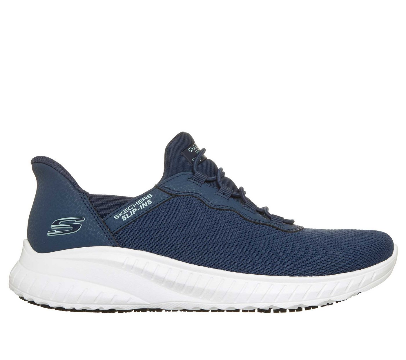 Skechers Berufsschuhe Damen SR O1 Slip-Ins ohne Schnüren Bungee rutschfester Arbeitsschuh Air-Cooled Memory Foam - Atmungsaktiv - Leicht - Maschinenwaschbar