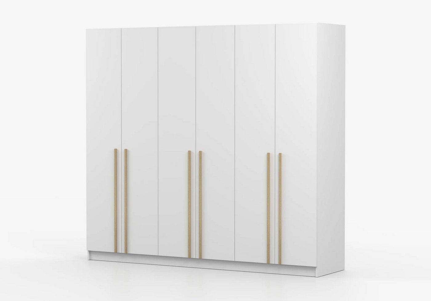 MOEBLO Drehtürenschrank Glamy 6D Wood (Moderner 6-türiger Kleiderschrank mit viel Stauraum, vier Kleiderstangen, Einlegeböden – Ideal für Schlafzimmer, Ankleidezimmer, Schrank Garderobe Drehtürenschrank - holz griffe) (BxHxT): 230 x 210 x 57 cm Bild 2