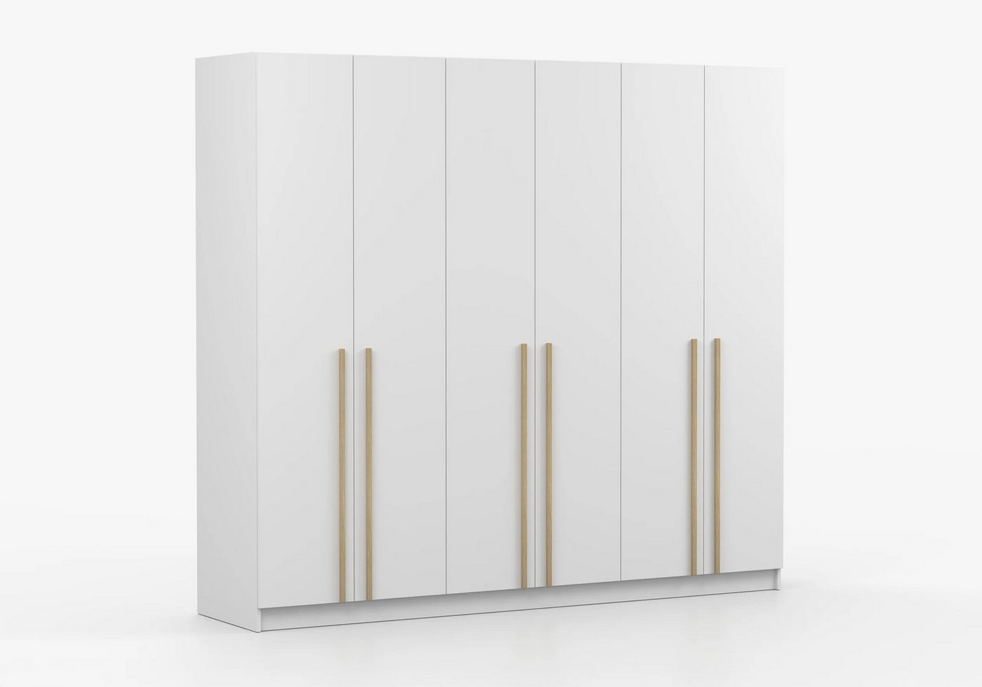 MOEBLO Drehtürenschrank Glamy 6D Wood (Moderner 6-türiger Kleiderschrank mit viel Stauraum, vier Kleiderstangen, Einlegeböden – Ideal für Schlafzimmer, Ankleidezimmer, Schrank Garderobe Drehtürenschrank - holz griffe) (BxHxT): 230 x 210 x 57 cm Bild 3