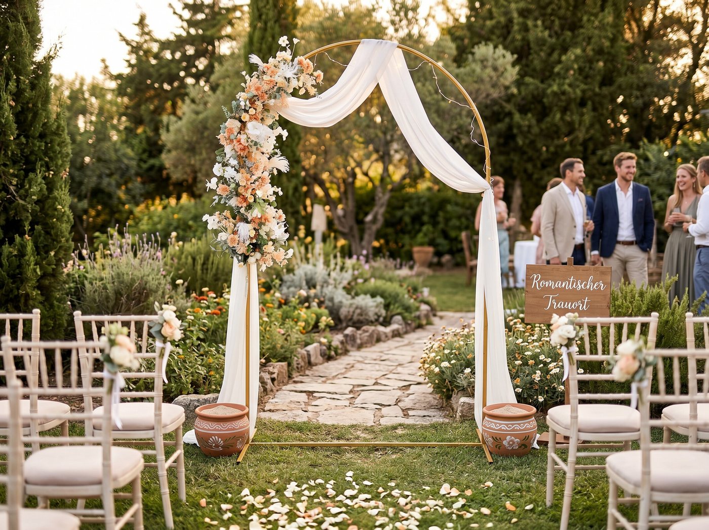 GARRYFIZH Rosenbogen Metall Rundbogen Gold Hochzeitsbogen in 2 Größen Deko Rankhilfe, Eleganter Hintergrundständer für Hochzeit, Event-Deko & Fotowand Bild 3