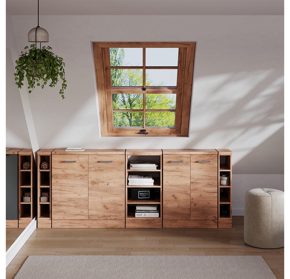 Vicco Kommode Rion, Goldkraft Eiche, 40 x 81.8 cm mit 4 Fächern, Schrankkorpus 6... (1 St) Bild 4