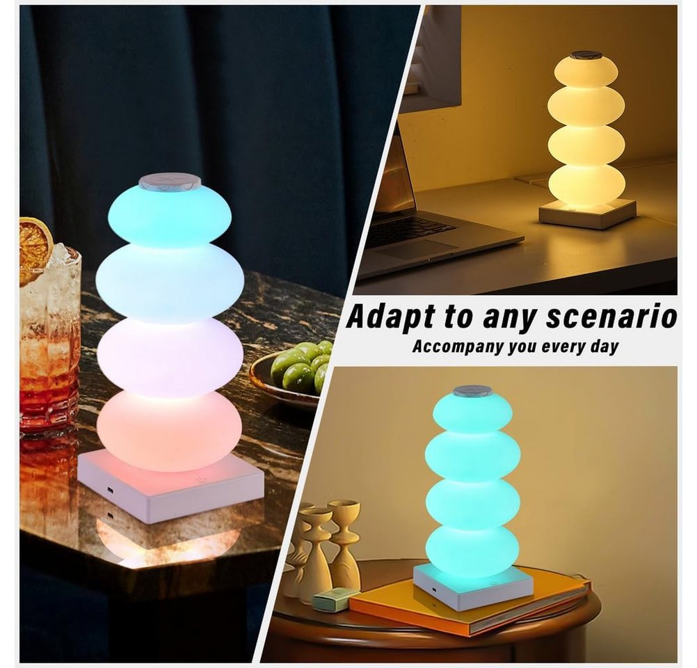 Luckice LED Nachttischlampe RGB LED Touch-Tischlampe im Süßigkeitenkürbis-Design, Nachttischlampe mit Farbwechsel, USB-Tischlampe für Schlafzimmer, Wohnzimmer und Kinderzimmer, Geschenkidee für jeden Anlass, Valentinstagsgeschenk,Geschenkidee,Weihnachtsgeschenk Bild 2